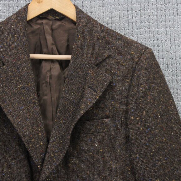 Vintage Kingsridge Wool Blazer Mens Medium M Brown Knit Two Button Front Lined - Picture 2 of 12